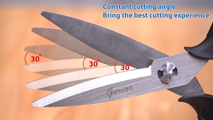 Food Scissors - Stainless Steel Kitchen Shears for Food, Chicken, Meat, Vegetables & Herbs (Black)