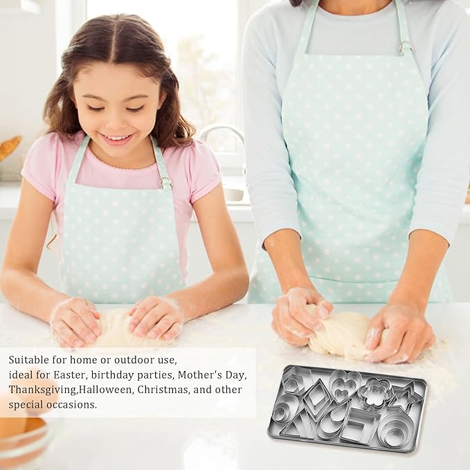 30 Pcs Mini Cookie Cutters Set with Box, Stainless Steel Tiny Cookie Cutters for Biscuit Molds