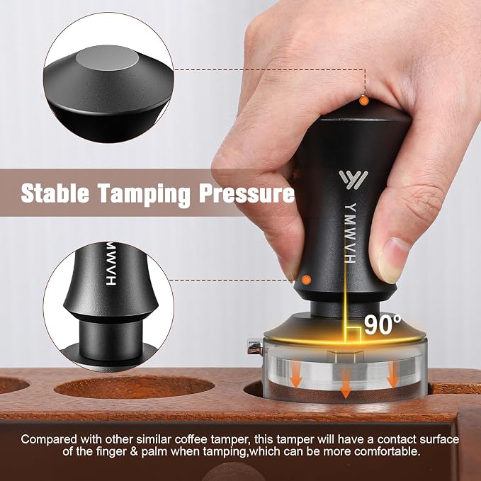 Espresso Tamper 58mm, Premium Barista Coffee Tamper with 20lb/30lbs Replacement Springs, 2 Spring Loaded Tampers with Stainless Steel Ripple Base, Self Leveling 58.3mm Tampers without Tilting