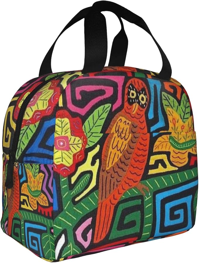 Mola De Panama Reusable Insulated Lunch Bag Waterproof Lunch Box Thermal Cooler Tote Bag For Work Office Travel Picnic For Women Men