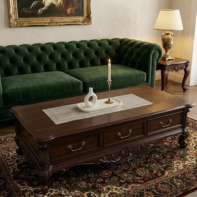 Signature Linen™ by D'Moksha Light Natural Table Runner 36 Inches, 100% Pure Linen, Hemstitch, Coffee Table Runner, 14 x 36 Inch for Dresser Tables- Summer, Father's Day