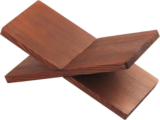 Wood Book Stand for Reading - Book Display Stand, Cook Book Stand, Textbook Stand, Recipe Book Holder Stand, Open Book Holder (Black) (Redwood)