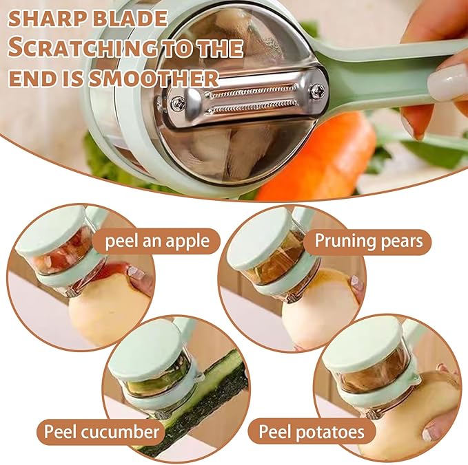 Peeler with Container - New with Box Storage Kitchen Special Fruitpeeler，Vegetable Peeler with Storage Box, Double-Sided Stainless Steel Multi-function Peeler for Home Kitchen (Green)