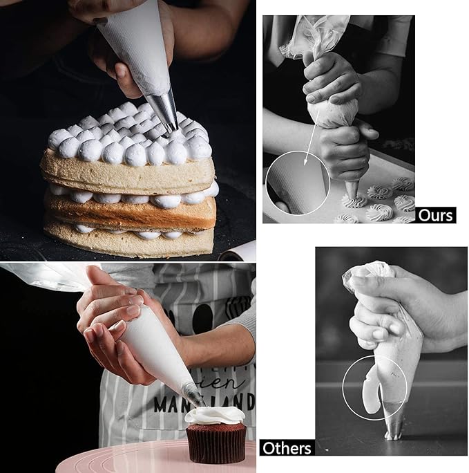 400 Pcs Piping Bags Disposable 12 Inch Anti-Burst Pastry Bags, Tipless Icing Piping Bag for Cake, Cream Frosting and Cookie Decoration Supplies