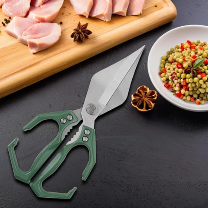 Heavy Duty Poultry Shears Kitchen Scissors,Japanese High-Carbon Steel Cooking Scissor,Multifunctional Shears,2025 New Heavy Duty Kitchen Scissors,for Chicken Meat Seafood Bone Cutting (Green)