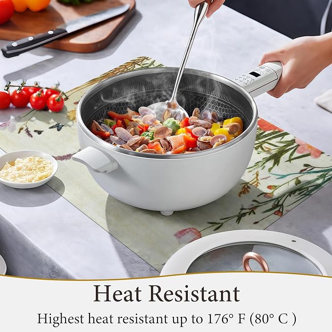 Vinyl Placemats Set of 4-12x17 Inch - Heat Resistant Washable Place Mats Waterproof Non-Slip Wipeable Table Mats for Dining Table Decor, Indoor/Outdoor Plastic Mat