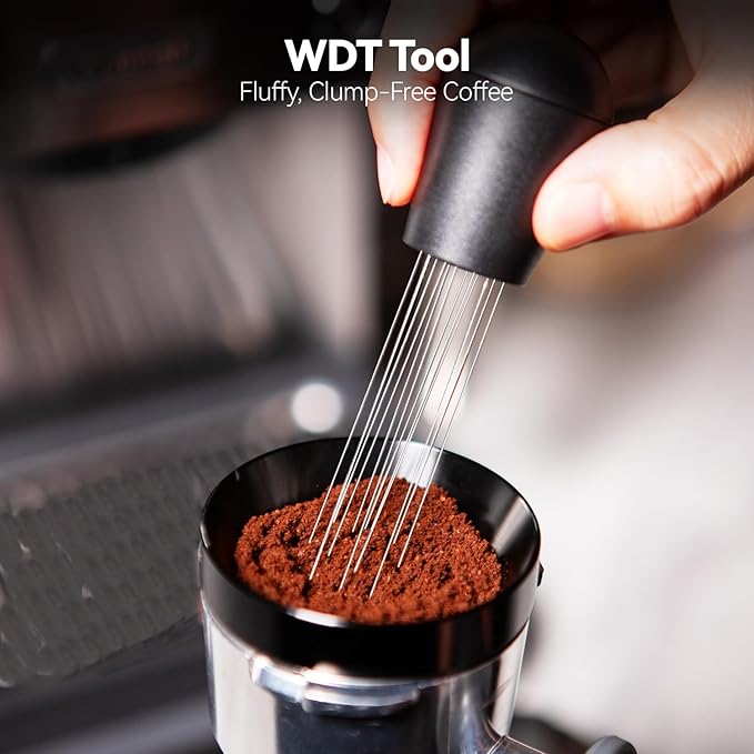 58mm Espresso Accessories Kit – Coffee Distributor & Tamper Leveler, WDT Tool, Dosing Funnel and Puck Screen Espresso Tools, 58mm Espresso Machine Accessories Set