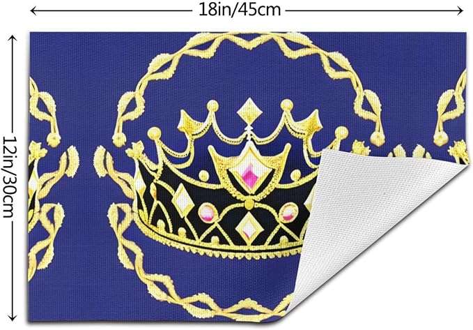 Phayah Fantasy Tiara Placemats, Heat-Resistant Placemats Anti-Skid Washable PVC Table Mats Woven Vinyl Placemats, Set of 6