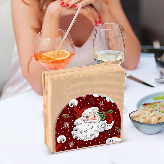 Acrylic Fall Napkin Holder for Table Kitchen Christmas Santa Claus Cocktail Dinner Napkin Holders Paper Towel Dispenser Countertop Modern Home Decor