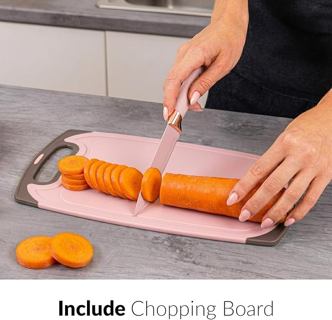 19 PCS Pink Silicone Cooking Utensils Set with Wooden Handle & Knife Set Block, Heat-Resistant Spatula, Spoon, Ladle, Whisk with Holder – BPA Free, Silicone Kitchen Utensil Set for Cooking & Baking