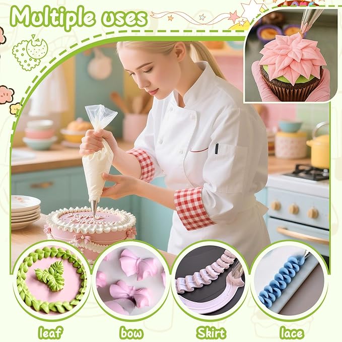 Suuker 5 Pieces Leaf Piping Tips | Stainless Steel