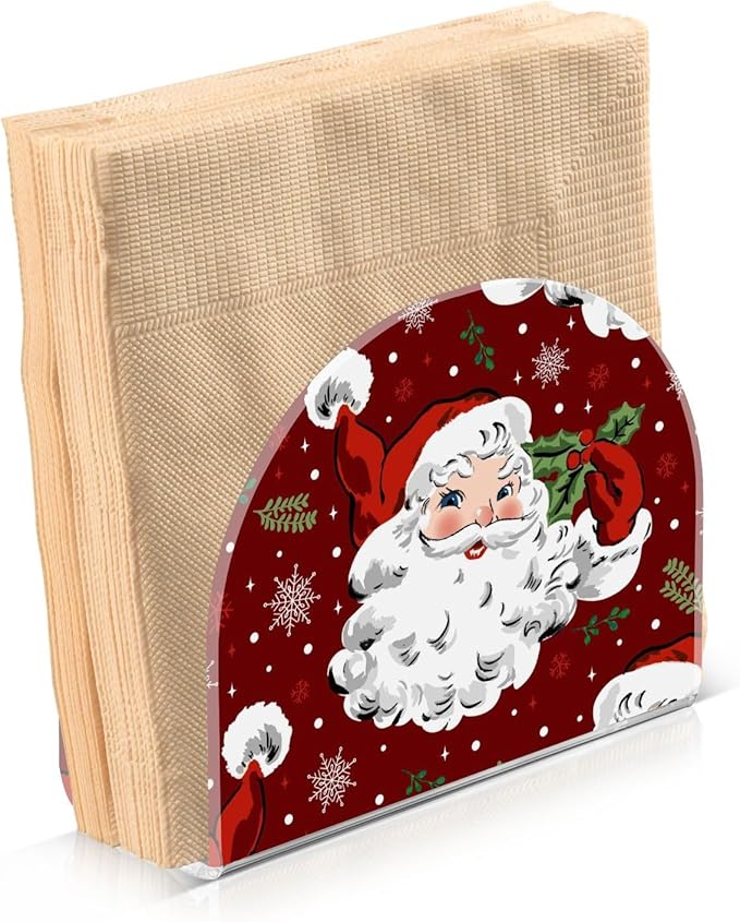 Acrylic Fall Napkin Holder for Table Kitchen Christmas Santa Claus Cocktail Dinner Napkin Holders Paper Towel Dispenser Countertop Modern Home Decor