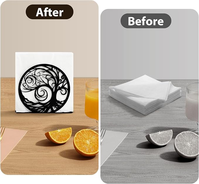 Napkin Holder for Table Metal Standing Napkin Holders for 5-inch Paper Napkins, Mail Bills Elegant Napkin Dispenser for Dining Room, Kitchen