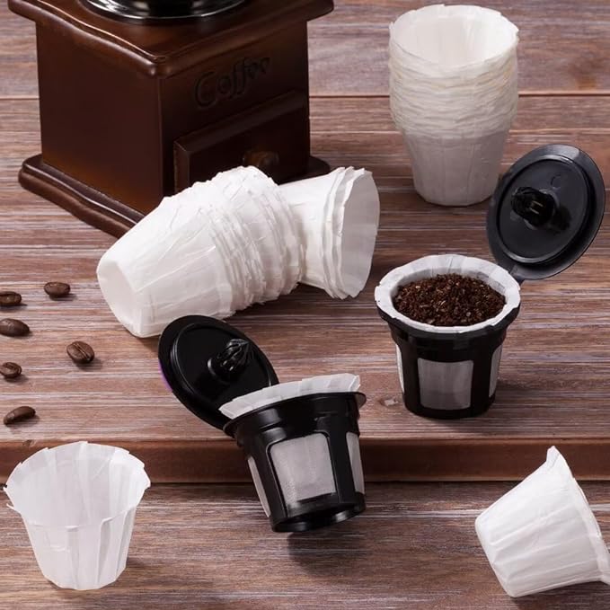 Disposable Paper Coffee Filters, Keurig K Cup Paper Filters for Keurig Single Brewer Reusable Cups, K-cup Coffee Pods, Fits All Brands Reusable K Cups (300)