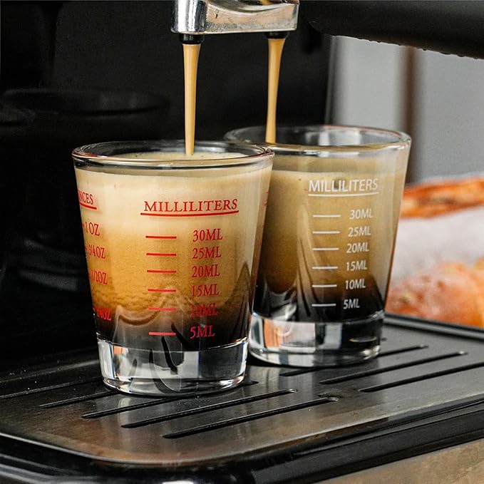 30ml Shot Glass Measuring Cup,Heavy Base Shot Glasses Set for Vodka, Whiskey, Tequila, Espressos, Milk,Juice (red)