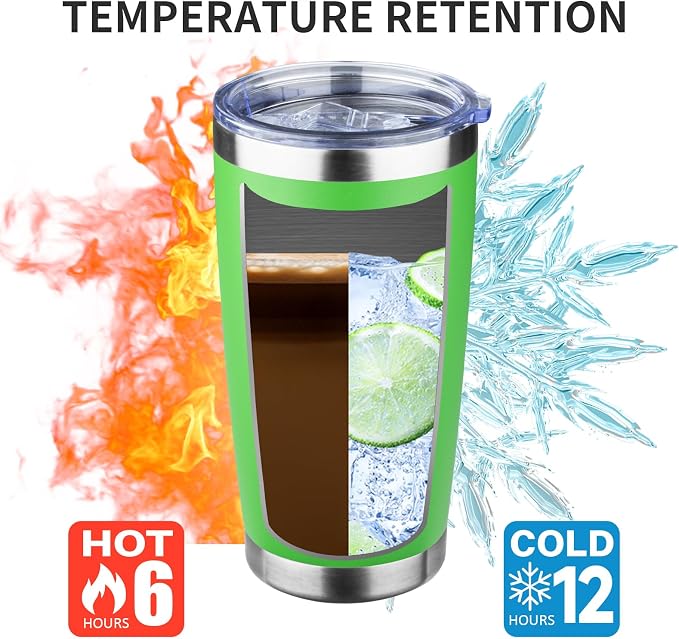 20oz Tumbler with Lid and Straw Double Wall Powder Coated Vacuum Insulated Coffee Tumbler Stainless Steel Insulated Travel Coffee Mug Spill-Proof Thermal Cup for Hot and Cold Beverage,Avocado Green