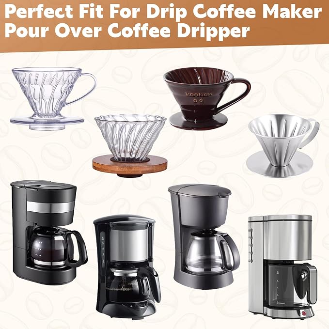 250 Count Coffee Filters #4, Disposable Coffee Filters 8-12 Cup, Size 04 Paper Filters for Pour Over and Drip Coffee Maker