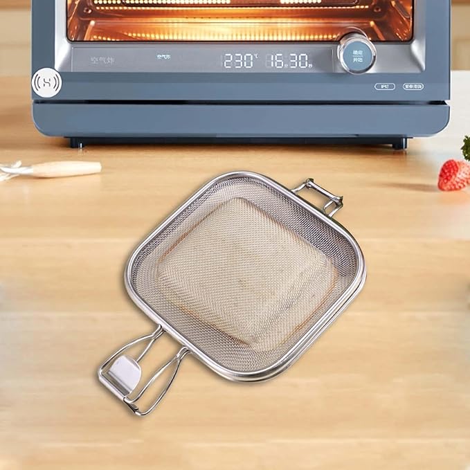 Sandwich Grill Net Roasting Pan Stainless Steel Sandwich Cooling Rack Baking Tool Roasting Net for Picnic Camping Vegetables
