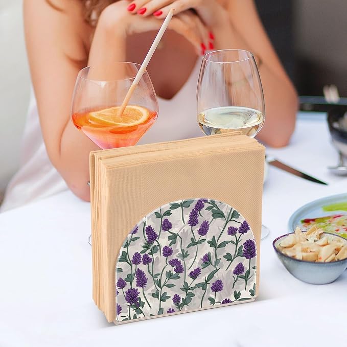 Napkin Holder Acrylic Napkin Holder for Table Kitchen Party Restaurant U Shaped Upright Napkin Dispenser Organizer Grey Lavender