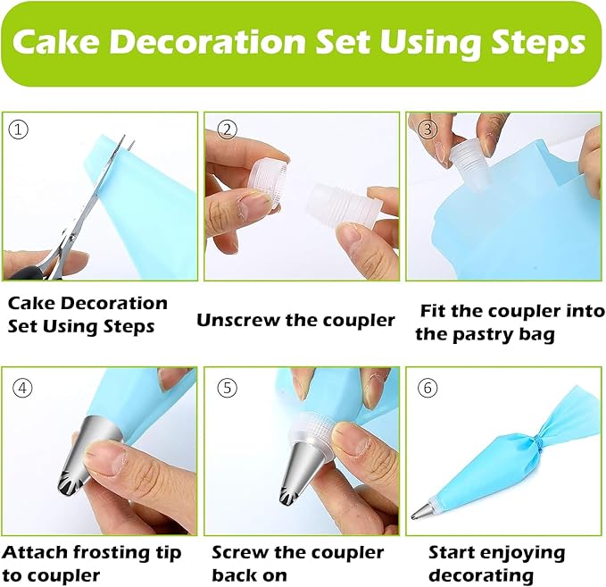 Suuker Ruffle Piping Tips Set, Seamless Stainless Steel Vintage Cake Piping Tips Pleated Skirt Piping Nozzles Set, Cake Decorating Tips for Cake Cupcakes Cookies, 9 Pieces