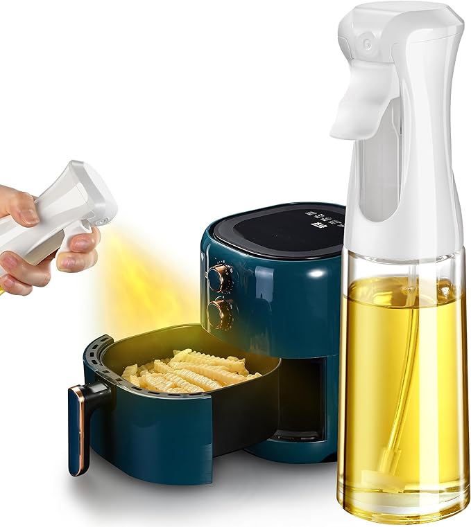 Oil Sprayer for Cooking- 200ml Glass Olive Oil Sprayer Mister, Olive Oil Spray Bottle, Kitchen Gadgets Accessories for Air Fryer, Canola Oil Spritzer, Widely Used for Salad Making, Baking, Frying,BBQ4