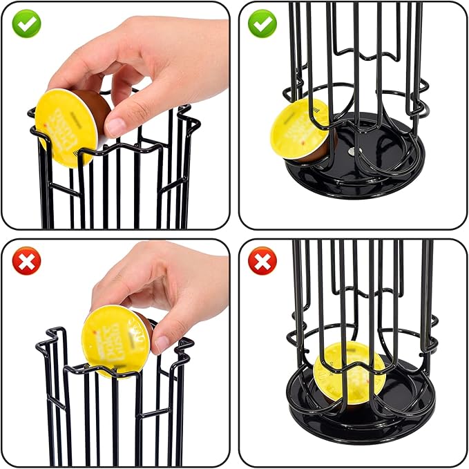 Coffee Pod Storage Carousel Holder Organizer Compatible with 32 Dolce Gusto Capsules,Modern Black Design, Home or Office Kitchen Counter Organizer