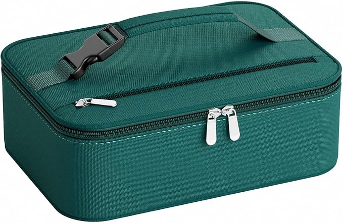Small Lunch Box Insulated Lunch Bag for Women Men, Bento Kids Lunch Box, Compact Portable Thermal Meal Cooler Bags with Buckle Handle for Work & School, Malachite Green 5L