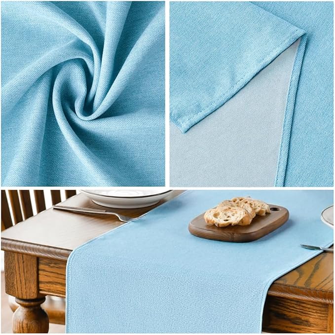 Artoid Mode Light Blue Table Runner, Seasonal Summer Washable Kitchen Dining Table Decoration for Home Party Decor 13x72 Inch