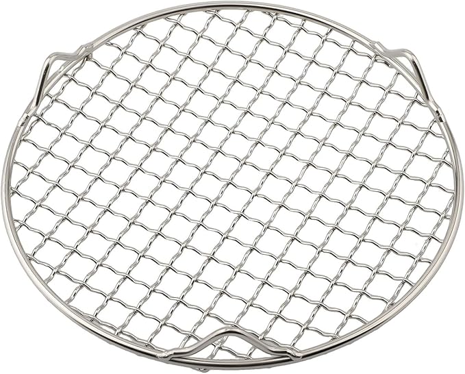 201 Stainless Steel Round Cooling Rack, 1.8mm Thick Wire Grid With 3 Legs For Baking Grilling Drying Pies Cakes Pizza Oven Use Silver(20cm)