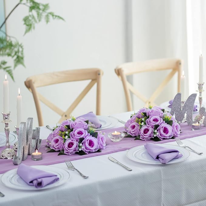 Flower Centerpieces for Wedding Tables: Wedding Table Decorations Lilac Flower Balls Centerpieces for Engagement Cerebration Party Center Pieces 10 Packs