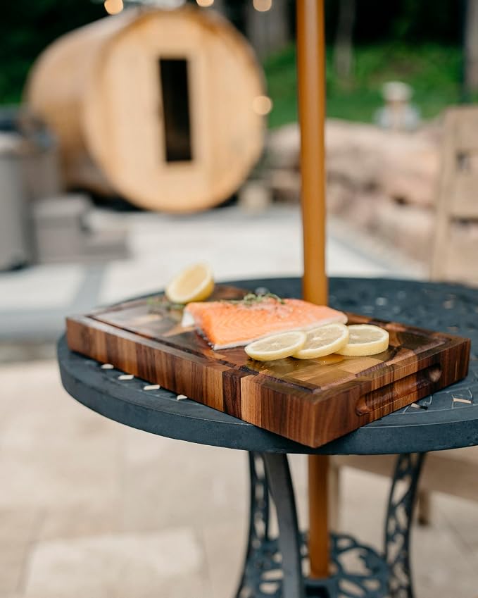 Handmade Walnut Cutting Board – Wooden Chopping Board with Juice Groove and Handles – Durable, Knife-Friendly, and Made in the USA