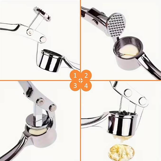 [12 PACK] Stainless Steel Garlic Press - Professional Kitchen Garlic Crusher - Easy Squeeze, Dishwasher safe - Cooking Utensils, Clove Press and Ginger Mincer