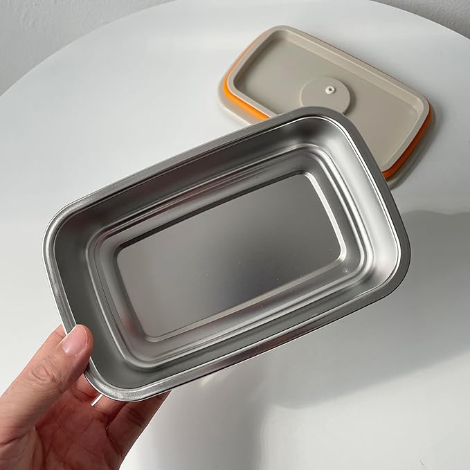 Mini Airtight Food Containers with Lids, Stainless Steel Bento Box, Microwave/Oven/Dishwasher Safe