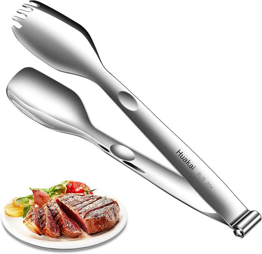 Multifunctional Stainless Steel Cooking Tongs | detachable tongs design become Two Individual Spatulas, Combined into a Sturdy Pair serving tongs
