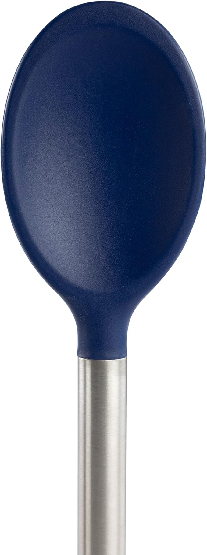 Tovolo Silicone Cooking Utensil Set of 6 Stainless Steel Handle Ladle Slotted Turner Tongs Flex Core Spatula Scraper Mixing Spoon & Potato Masher, Dishwasher Safe BPA Free Utensils, Deep Indigo