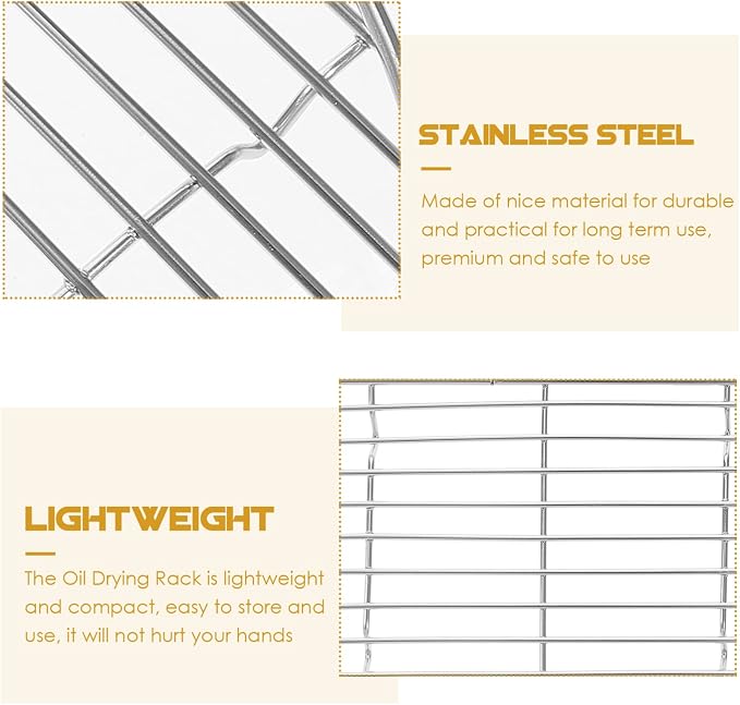 BESTonZON Stainless Steel Baking Rack for Oven Cooking Baking Shows Fryer Round Rack Cooling Rack Oil Drying Rack Bbq Grill Rack Oven Rack Wire Rack Barbecue Kitchenware