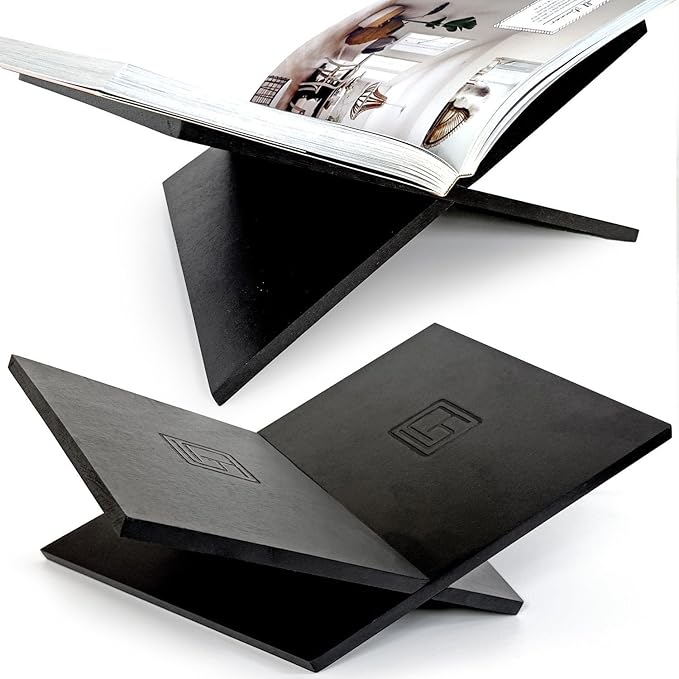 Strong Angled Modern Wood Book Stands for Display - Large Bookstand- 12.5" x 9.5" x 5.5" Wooden Bible Stand Display, Book Opener Holder