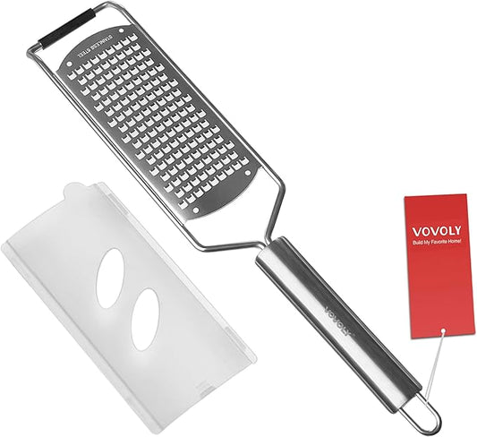 Professional Zester Grater Coarse for Cheese, Carrot, Ginger, Coconut, Nuts and Horseradish, Kitchen grater with Razor-Sharp Stainless Steel Blade (Coarse)