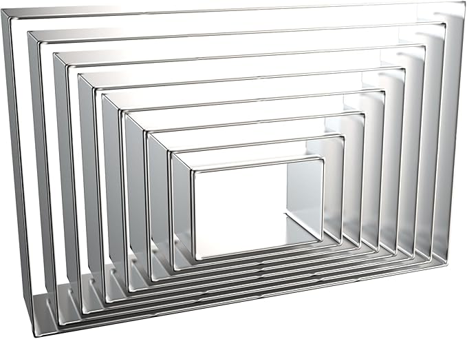 Rectangle Cookie Cutter Set 8-Piece 1.5" to 5" by QAAQS