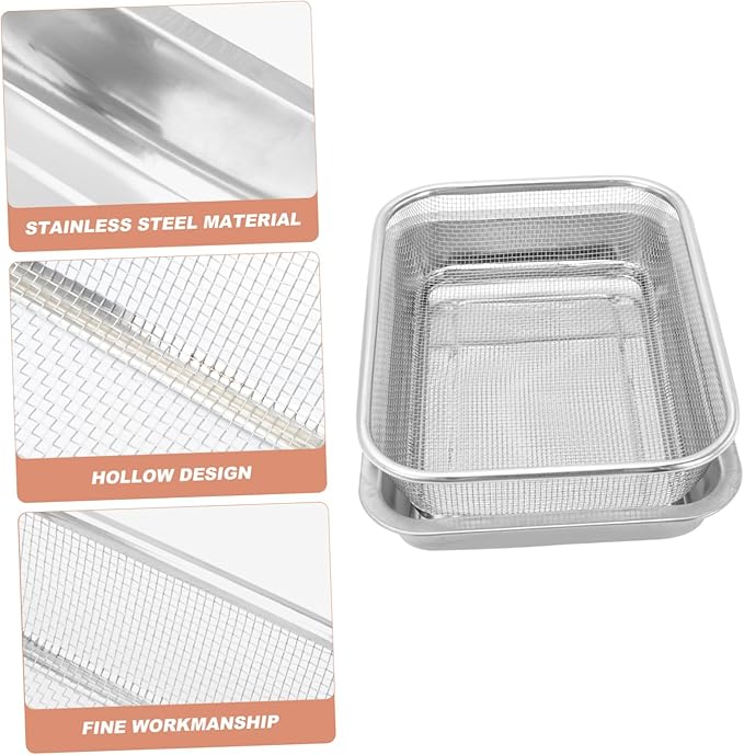 2sets Stainless Steel Baking Pan Removable Cooling Rack Versatile Drain Oil Plate for Baking and Cooling Heavy Duty Design Dishwasher Safe Style