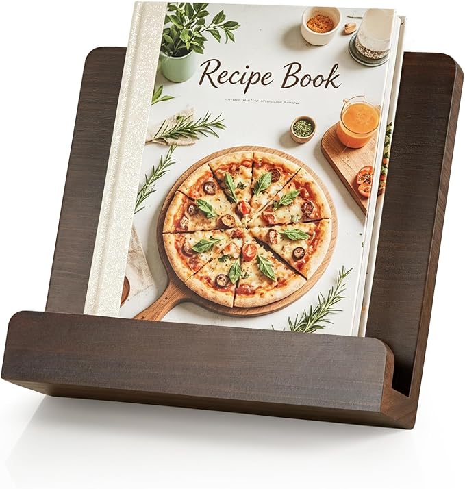 Dahey Cookbook Stand for Kitchen Counter Wooden Recipe Book Holder Adjustable Cookbook Holder Holds Books, Recipes, Phones & Tablets, Perfect for Cooking Lover Gift, Kitchen Decor