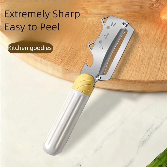 Multifunctional Vegetable Peeler with Stainless Steel Blade and Bottle Opener - Ideal for Veggie Potato Carrot and Apple Peeling