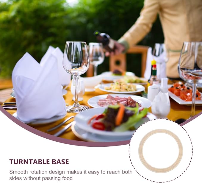 Round Turntable Bearing Base for Dining Table Swivel Plate for Easy Rotating Access for Banquets Restaurants and Kitchens