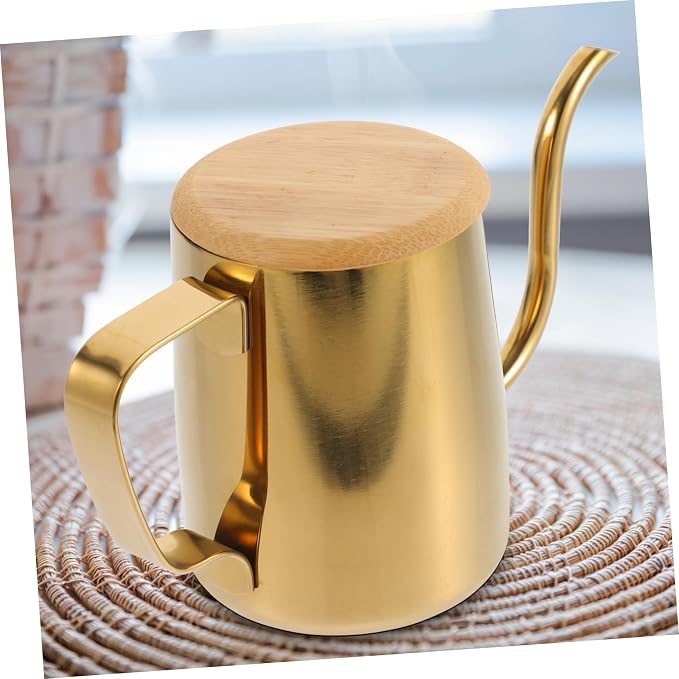 SOLUSTRE Gooseneck Coffee Kettle 8.50Oz Thin Mouth Pot for Brewing Manual Drip Coffee Tea Kettle Compact Stainless Steel Design for Home Office Camping