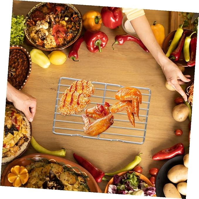 Stainless Steel Bread Cooling Rack for Baking BBQ Grilling and Oil Dripping Sturdy Metal Rack for Cooking for Cookies and Bacon for Kitchen and Outdoor Use