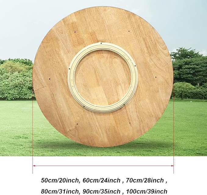 50-100cm Large Turntable Rotating Lazy Susan For Kitchen Dining Table Tabletop, Wooden Round Swivel Tray Smooth Easy To Clean, 360°, For Place Tableware, Partake Of Some Food (Color : Wood, Size : Ø