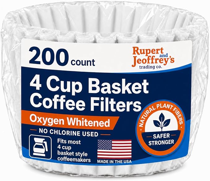 4 Cup Basket Coffee Filters (200, White)
