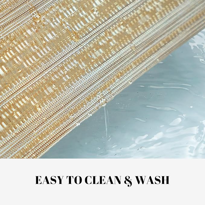 Placemats Set of 8 Vinyl/Plastic Woven Place Mats for Kitchen Table Indoor/Outdoor Washable Placemat Wipeable Dining Table Mats (Aurora Gold,8)