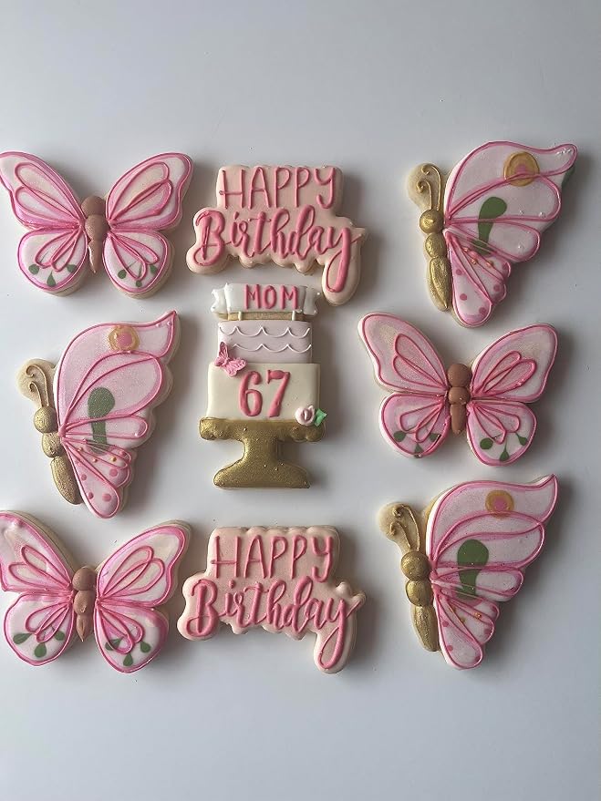 LUBTOSMN Butterfly Cookie Cutter Set-5 Piece-Butterfly Fondant Biscui Cutters