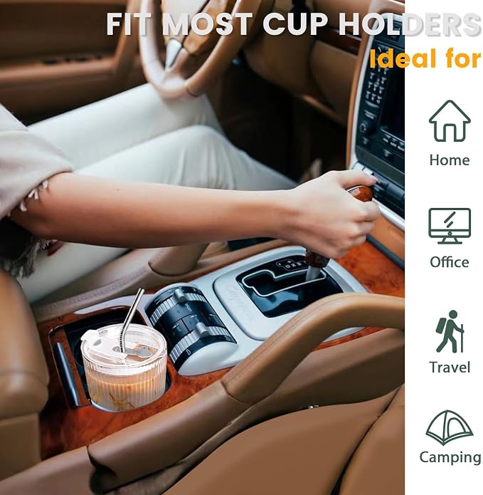 HIGIINC Iced Coffee Cups With Lids and Straws 2 Pcs, 16 OZ Unbreakable Cup Drinking Set,Clear Plastic Cups Reusable Iced Coffee Tumbler with Lid and Straw, To Go Coffee Cups Dishwasher Safe